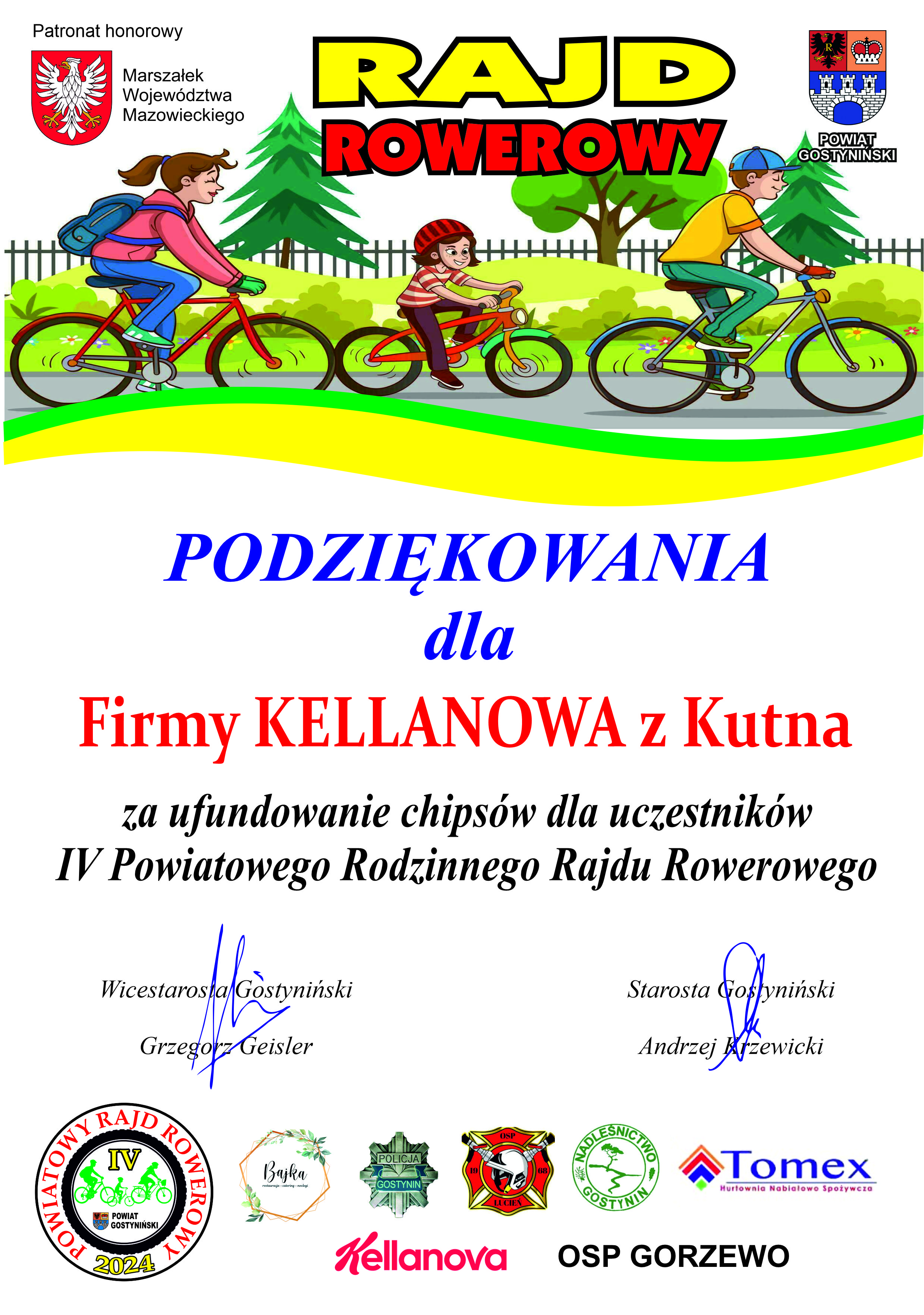 rowery rajd 2024 podzikowanie 1